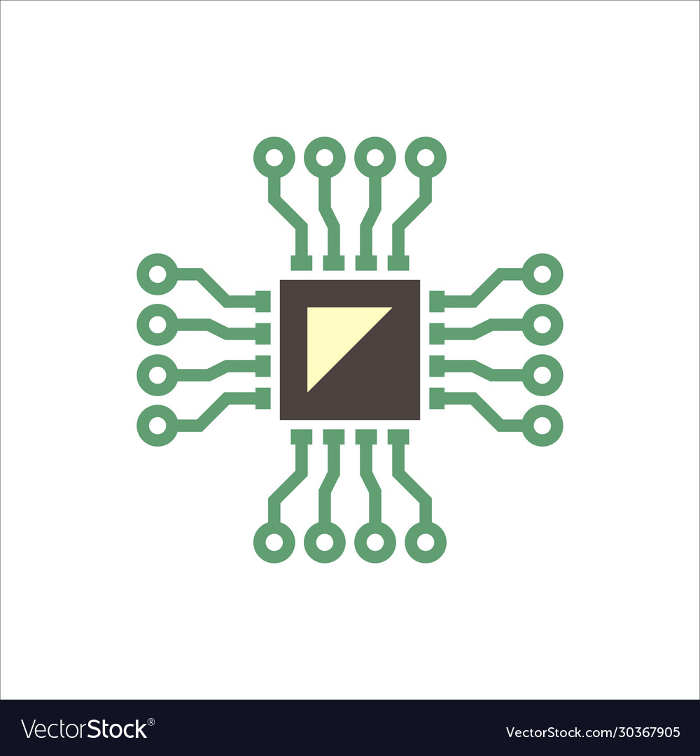 Microchip testing icon vector image Microchip testing icon