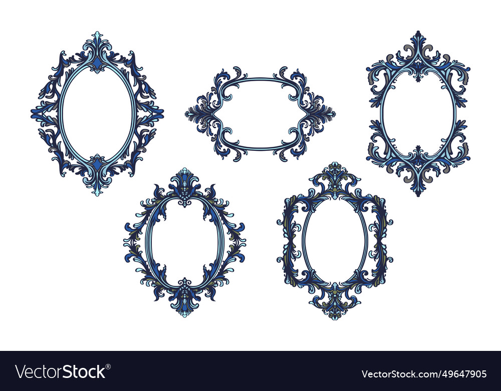 Ornate vintage frame set