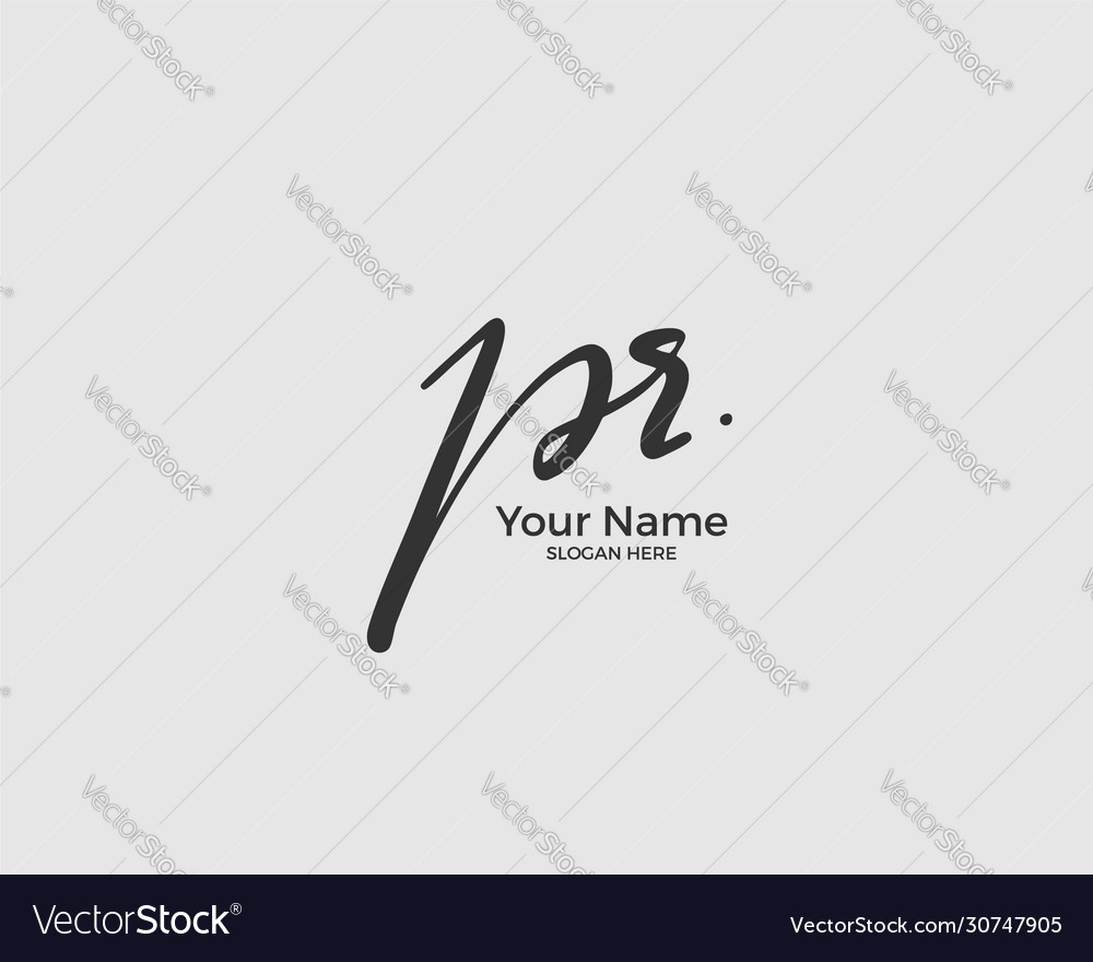 P r pr initial logo signature handwriting