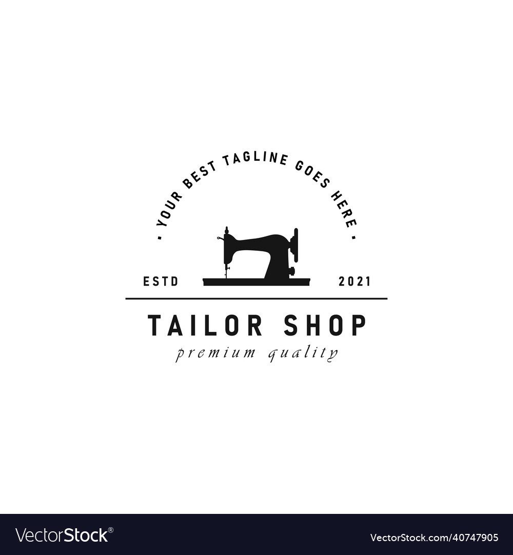 Premium tailor badge logo in isolated white Vector Image