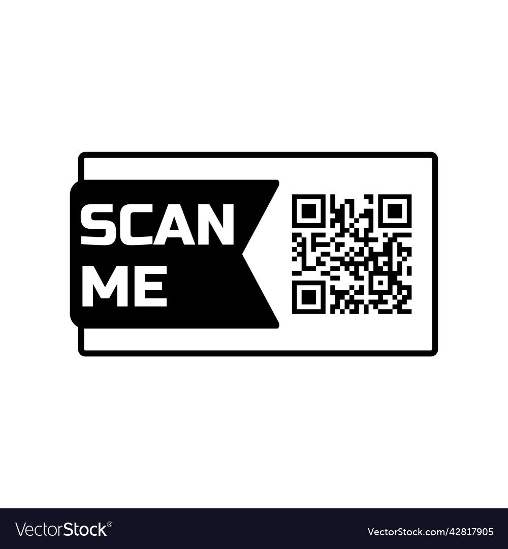 Scan me qr code icon for smartphone frame quick vector image Scan me qr code icon for smartphone frame quick