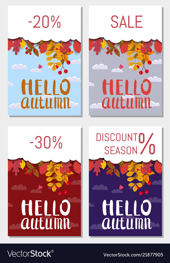 Set cards hello autumn discount season