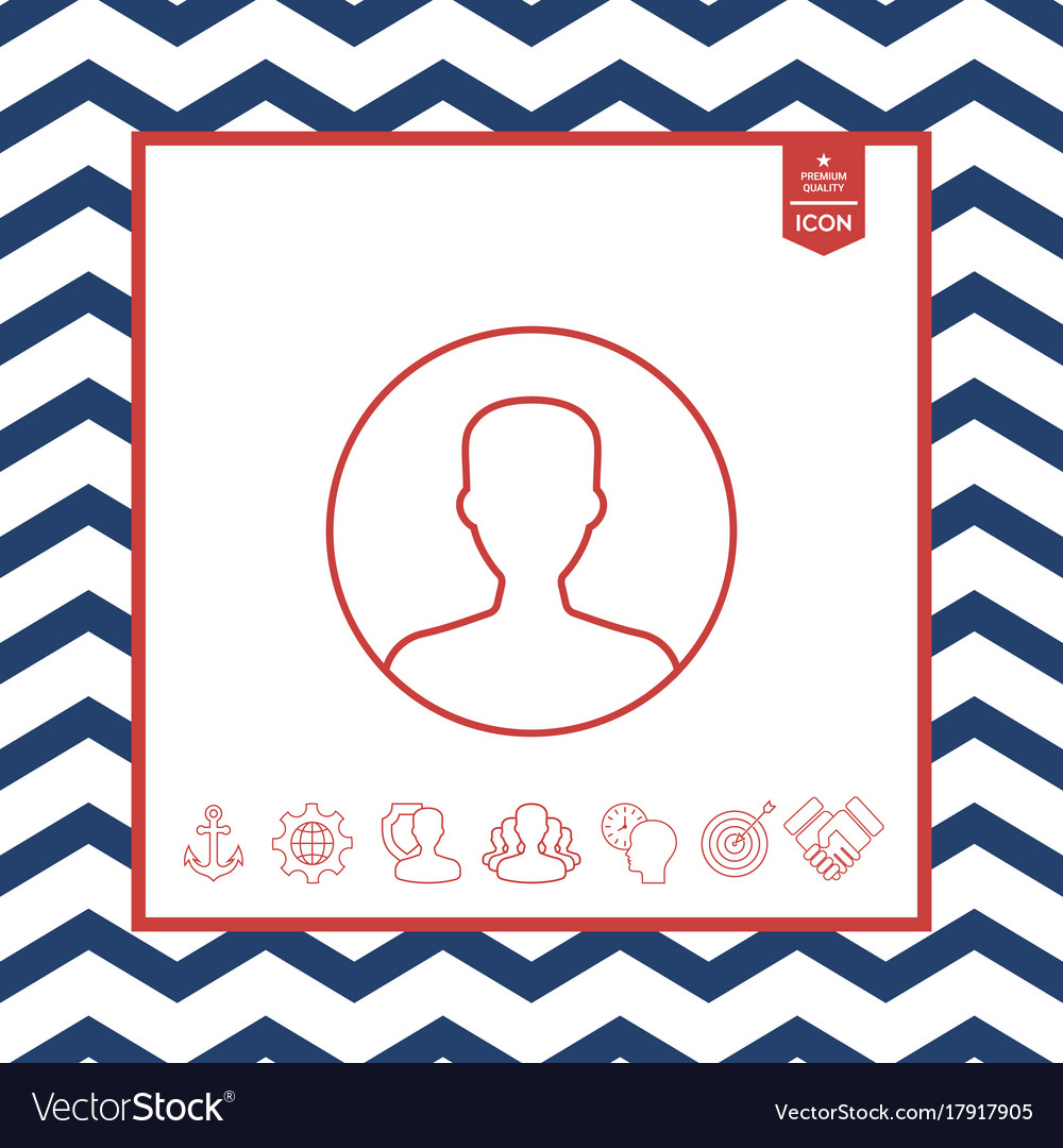 Symbol of user icon in circle profile line