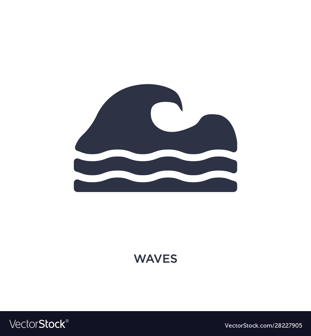 Waves icon on white background simple element