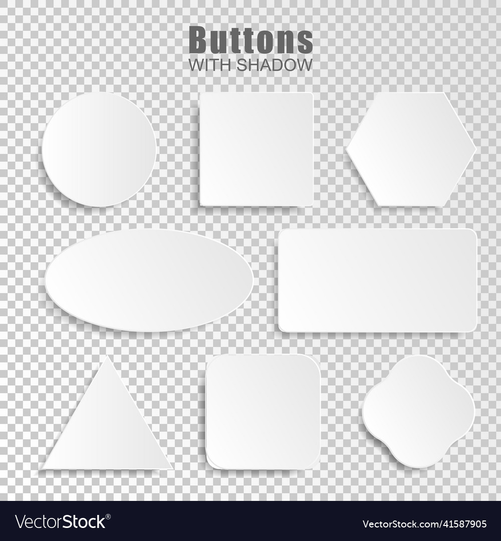 White Rounded Button Set