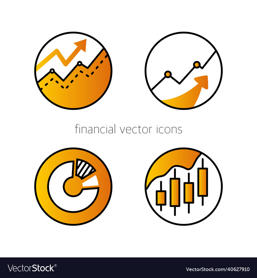 A set of icons for graphs and diagrams vector image A set of icons for graphs and diagrams