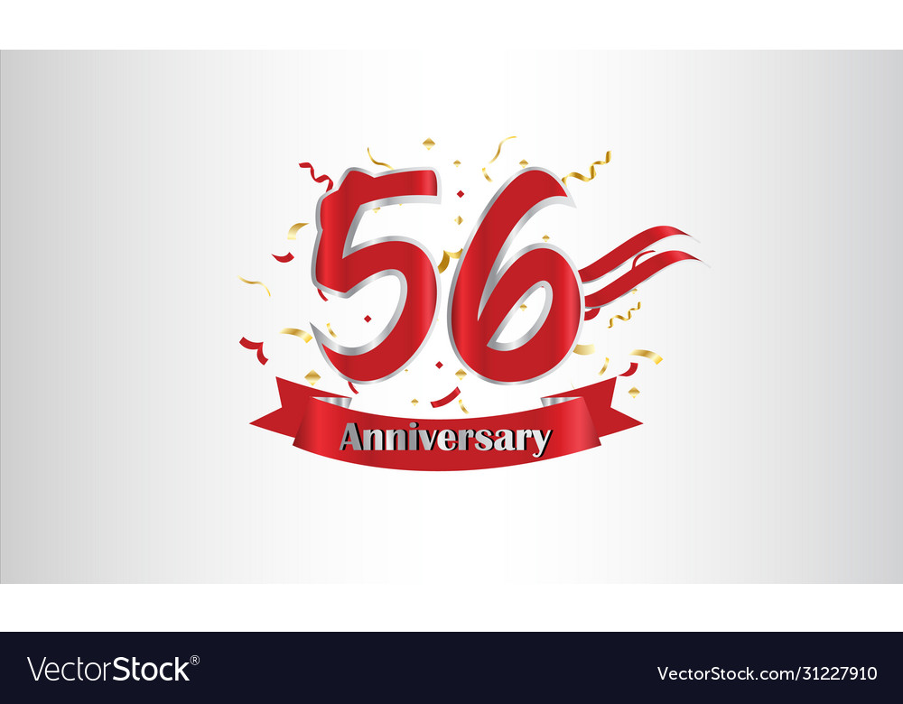 Anniversary celebration background with 56th Vector Image