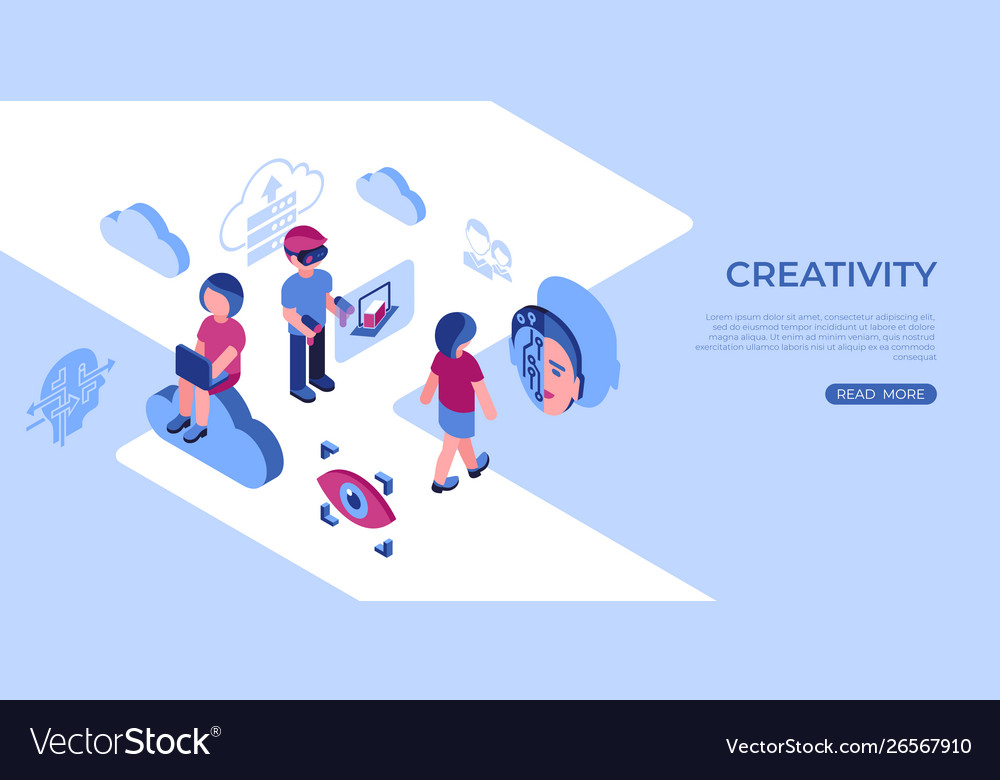 Artificial virtual reality science vector image Artificial virtual reality science