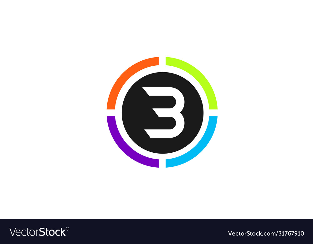 B colored alphabet letter logo icon design