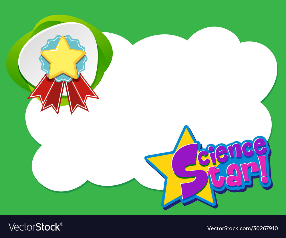 Background template design with word science star