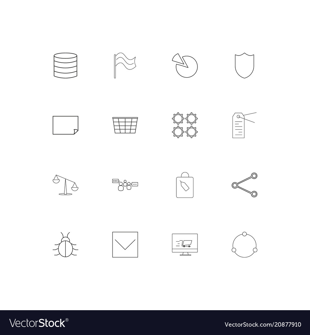 Business linear thin icons set outlined simple