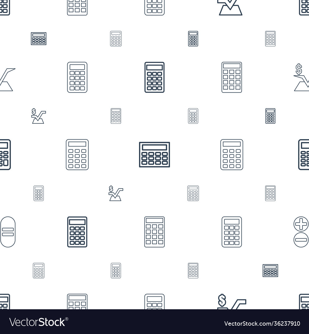 Calculate icons pattern seamless white background Vector Image Calculate icons pattern seamless white background
