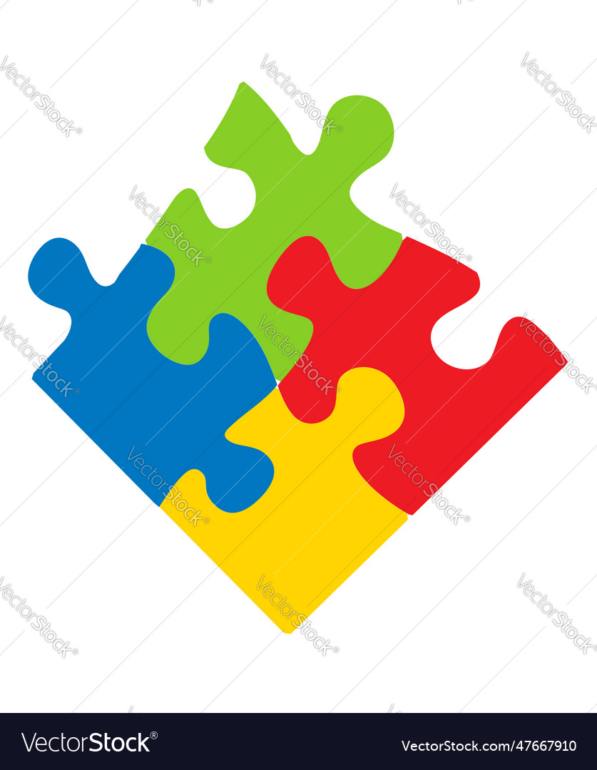 Colorful jigsaw puzzle pieces Royalty Free Vector Image