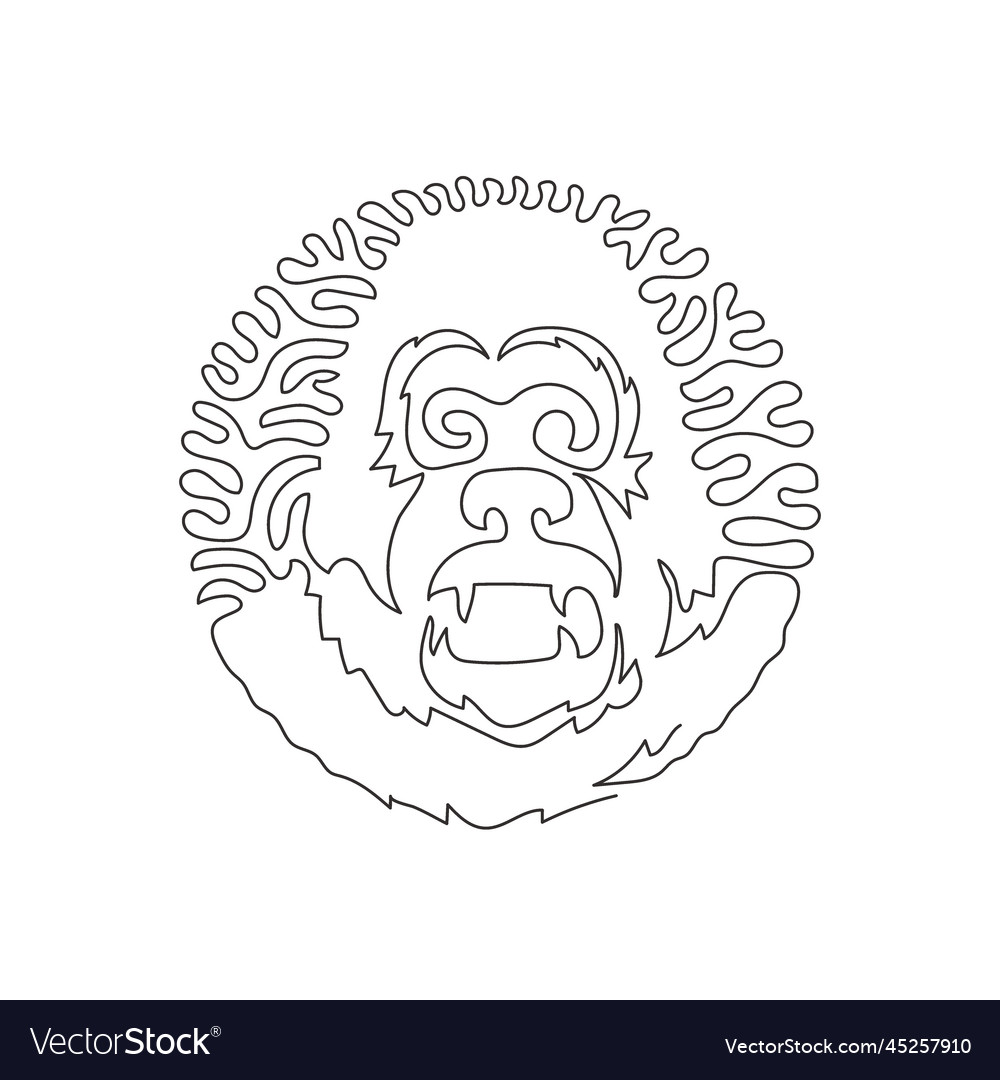 Continuous curve one line drawing of genus vector image Continuous curve one line drawing of genus