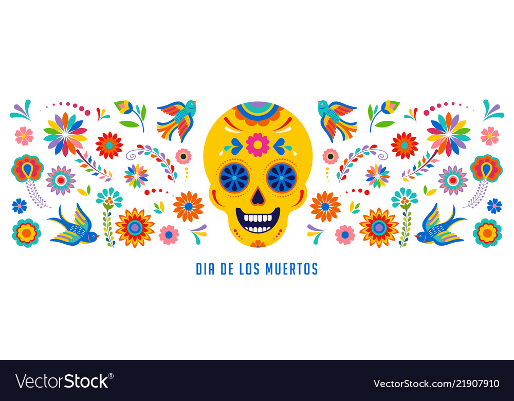 Day of the dead dia de los muertos background vector image Day of the dead dia de los muertos background