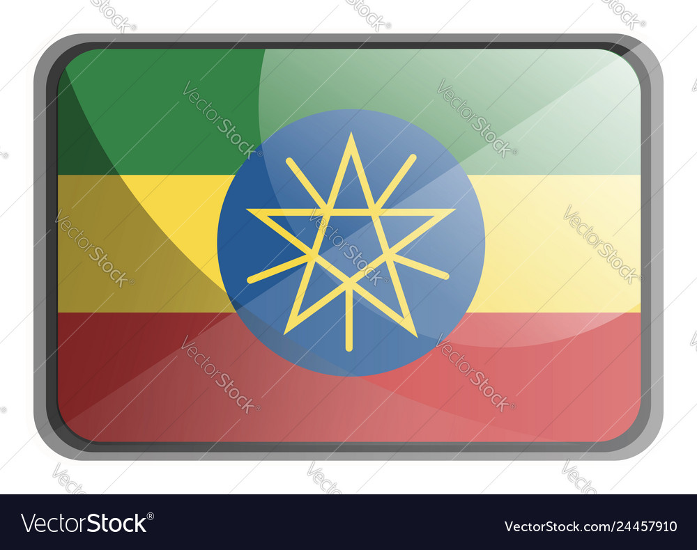 Ethiopia flag on white background Royalty Free Vector Image