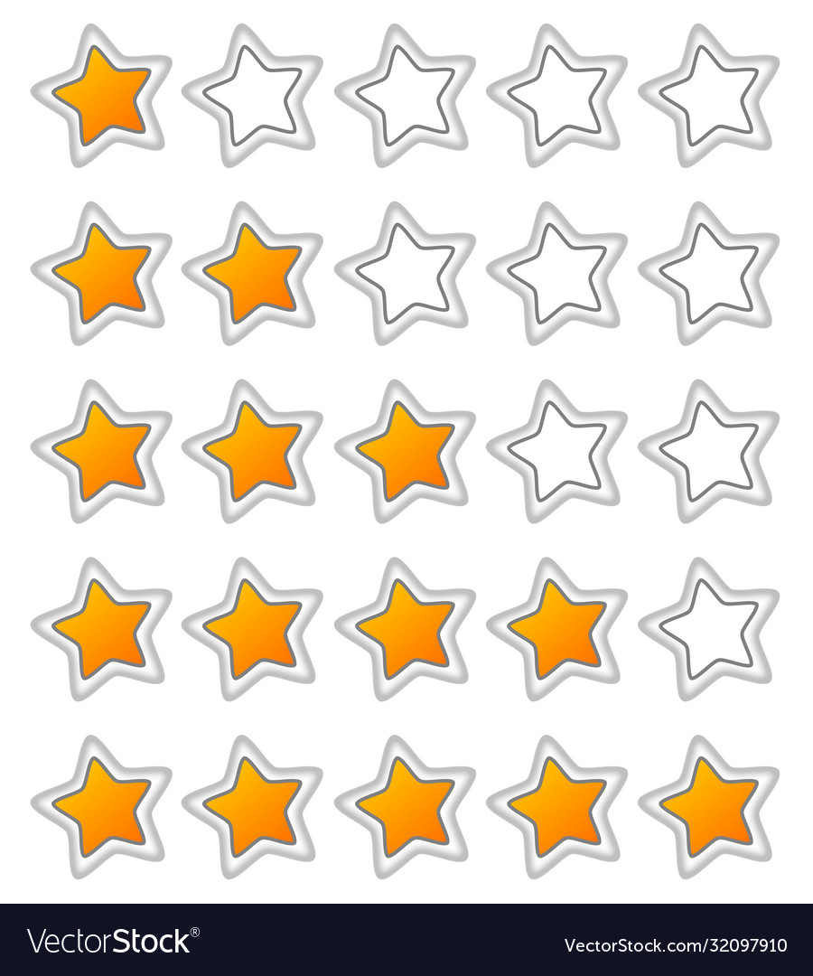 Five stars ratings web button Royalty Free Vector Image