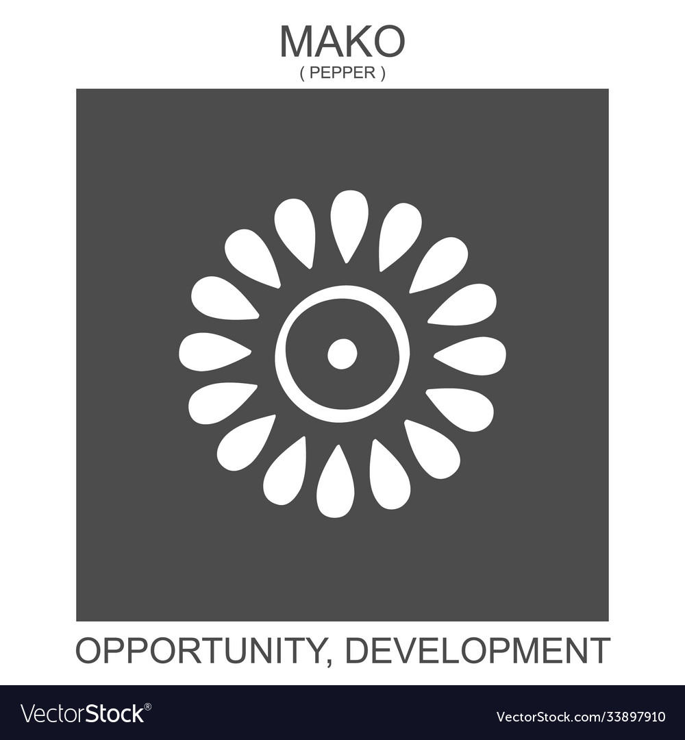 Icon with african adinkra symbol mako