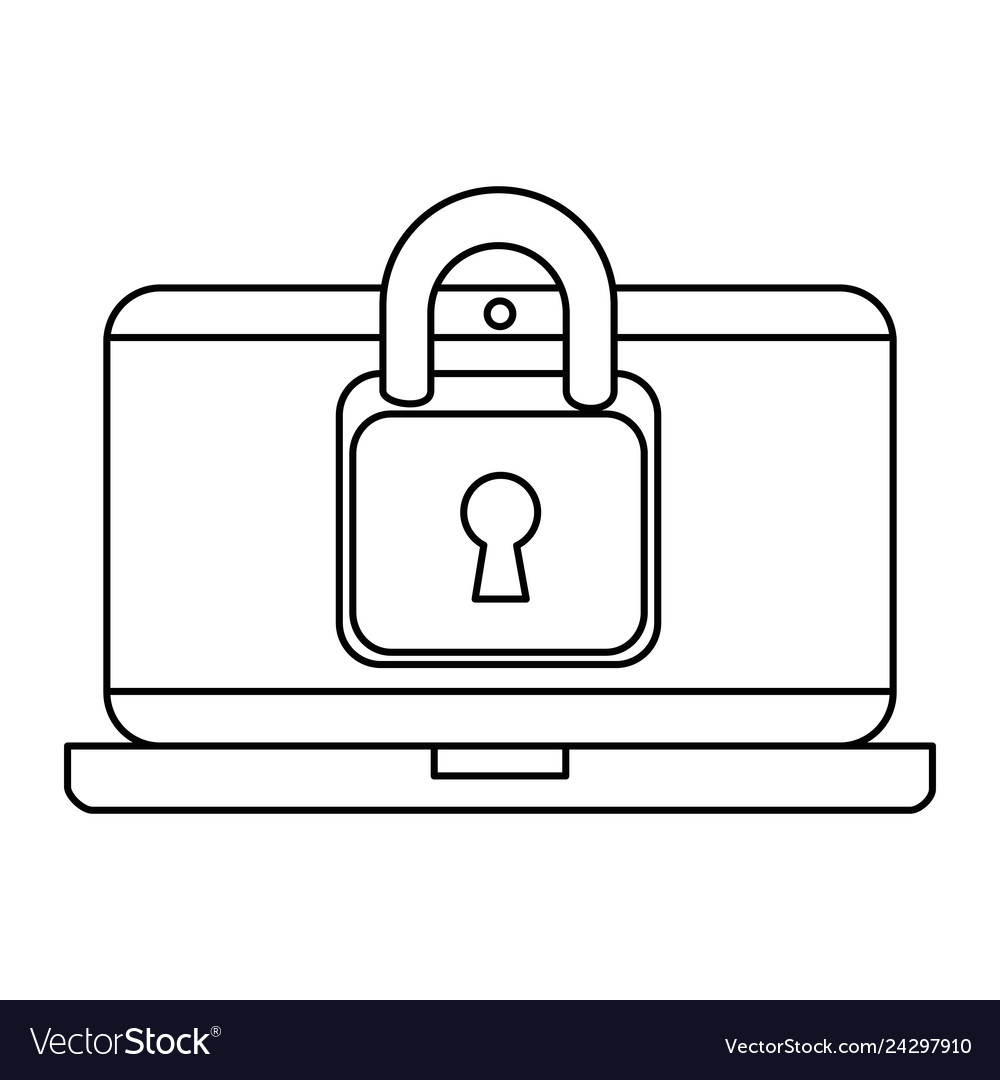 Laptop computer with padlock
