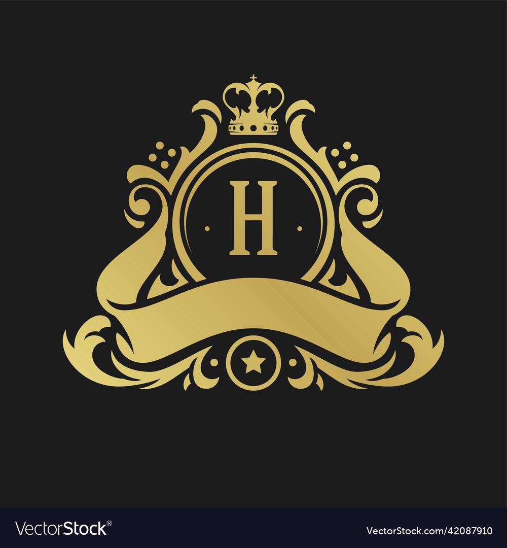 Luxury monogram logo template object Royalty Free Vector