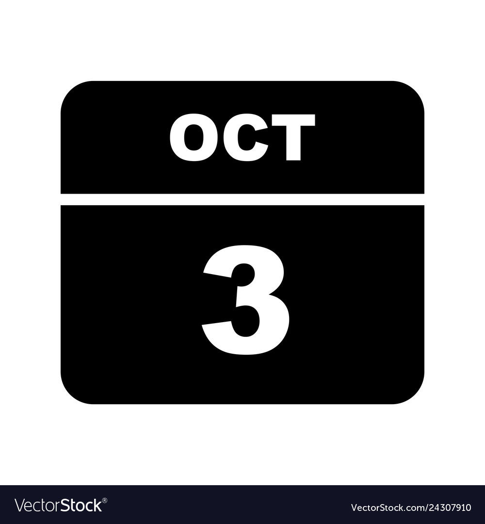 october-3rd-date-on-a-single-day-calendar-vector-image