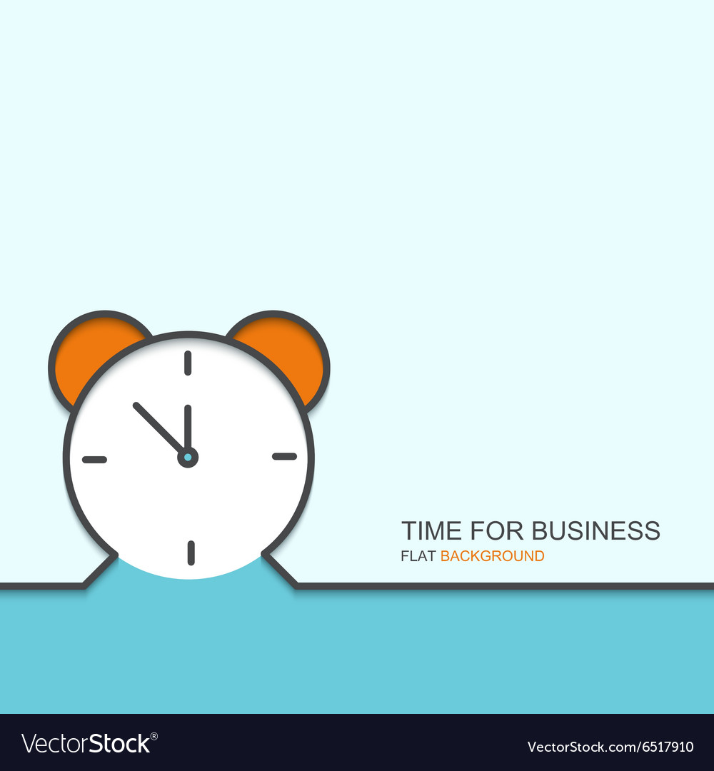 Outline flat design of time for business