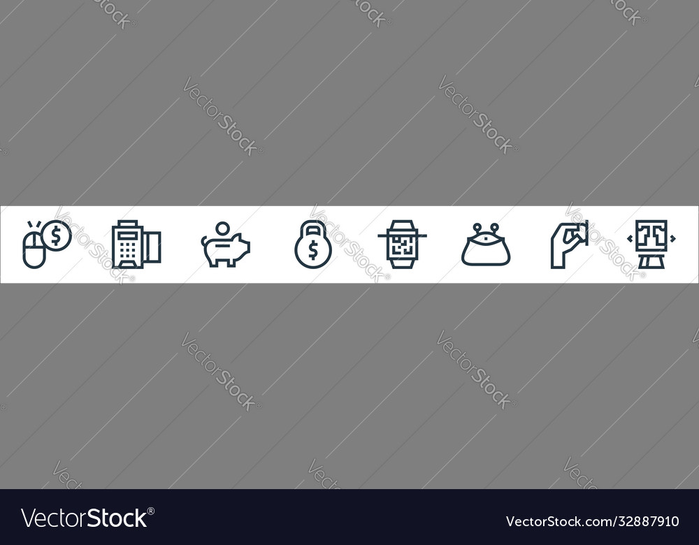 Payment line icons linear set quality Vector Image Payment line icons linear set quality