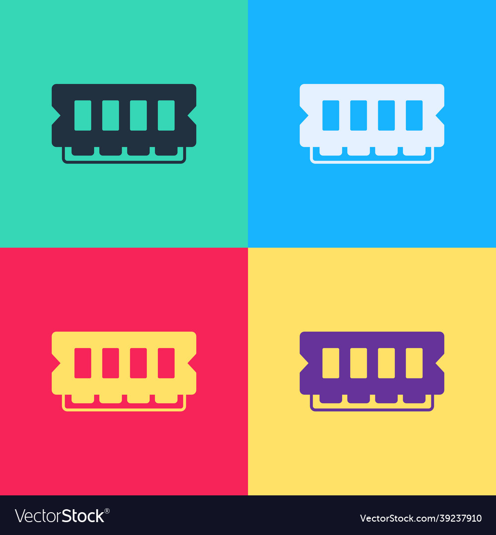 Pop Art-ram zufälligen Zugriff Speicher Icon isoliert
