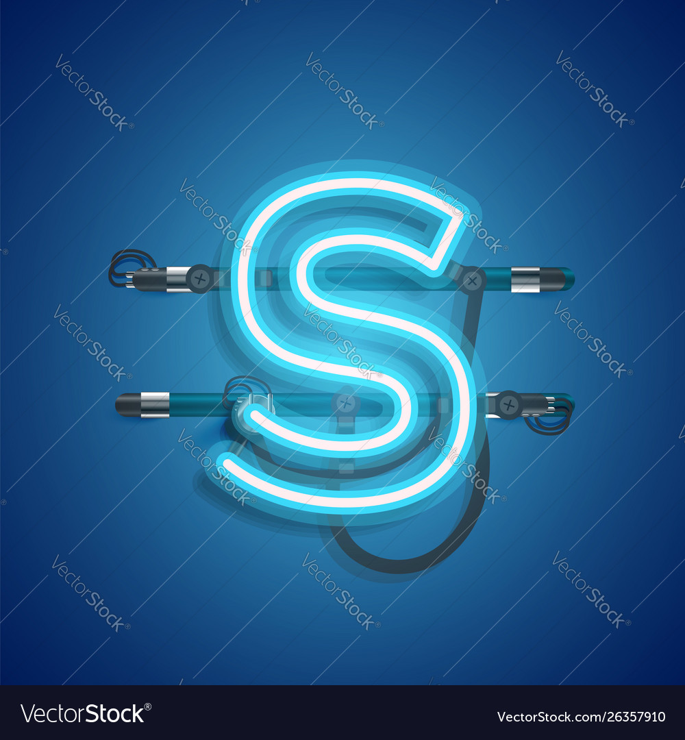 Realistic neon character with wires and console vector image Realistic neon character with wires and console