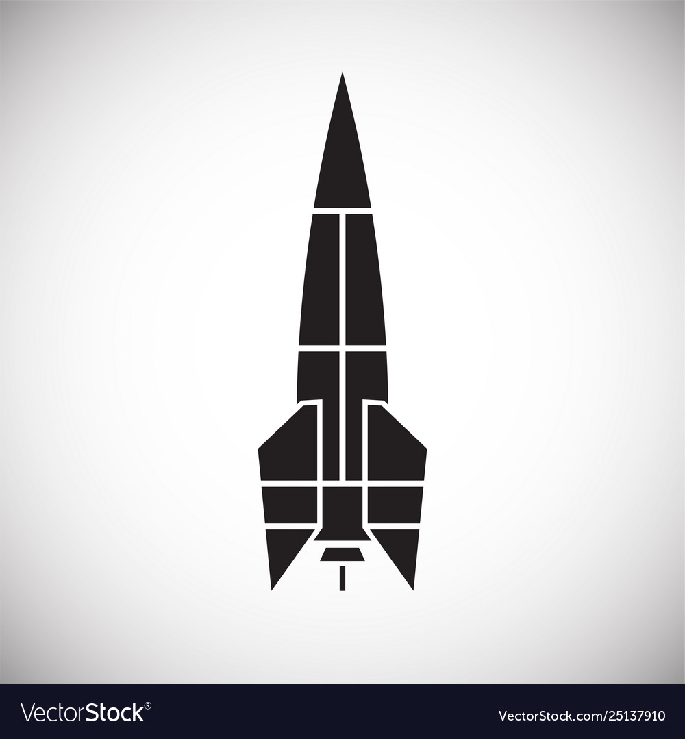 Rocket icon on background for graphic and web vector image Rocket icon on background for graphic and web