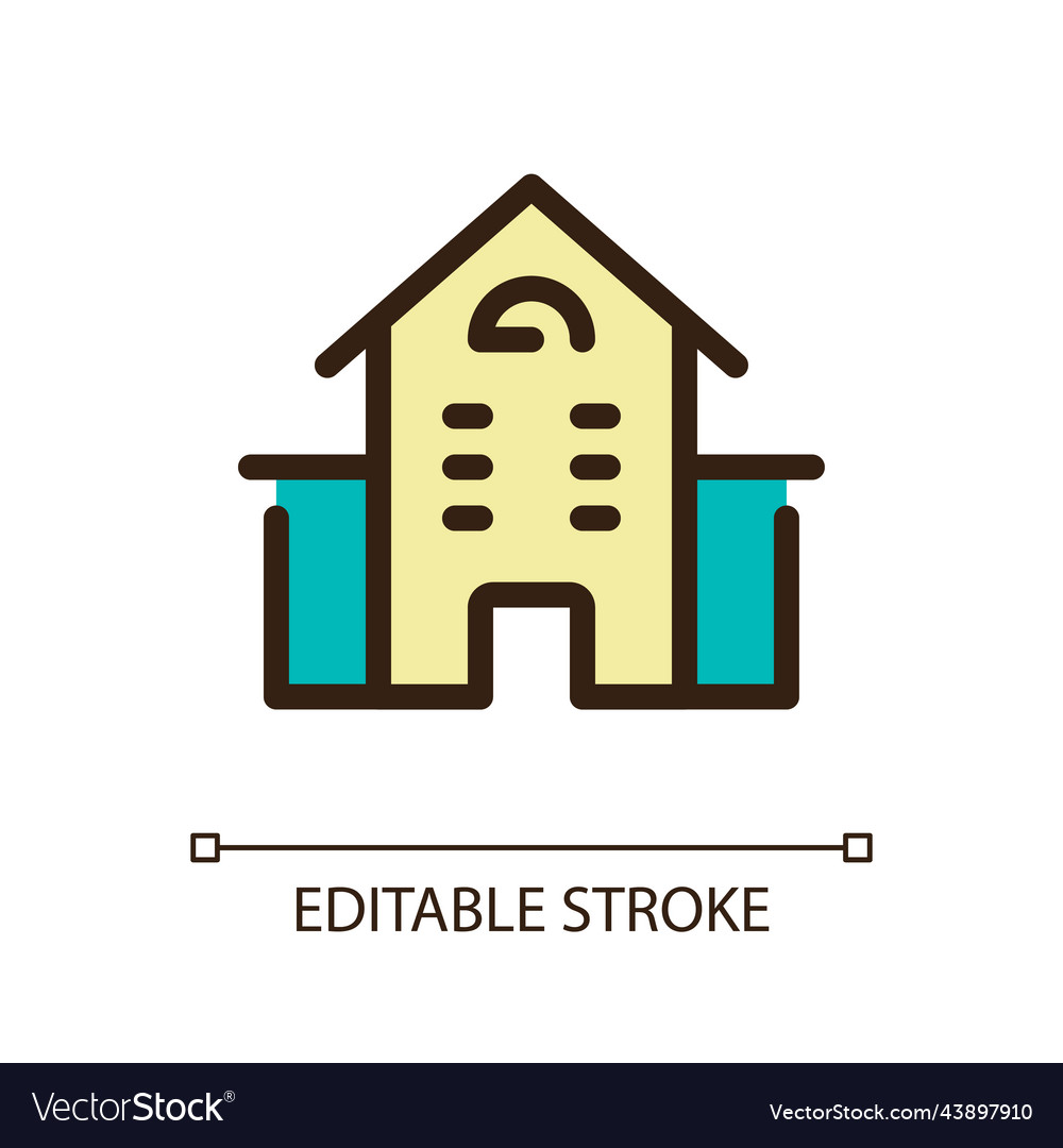 School building pixel perfect rgb color ui icon vector image School building pixel perfect rgb color ui icon