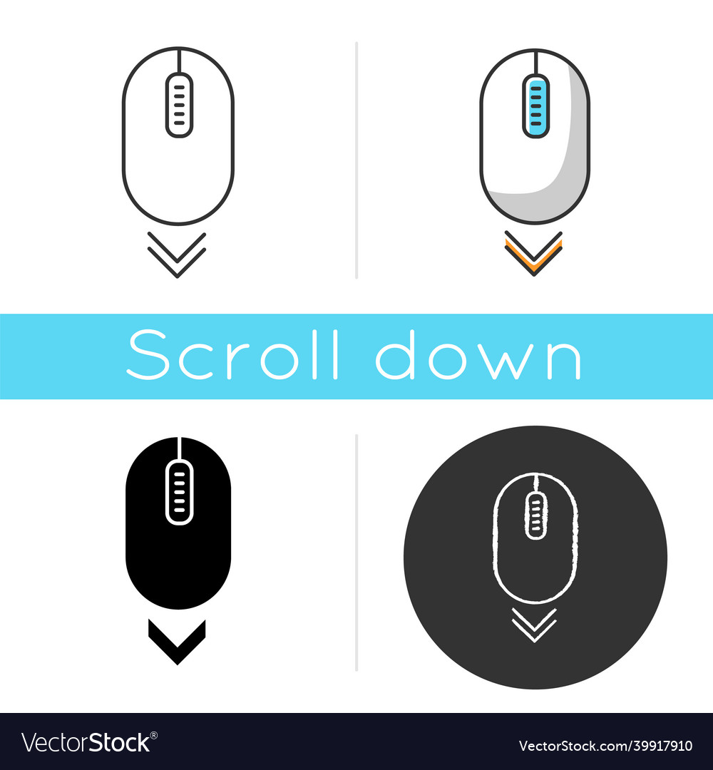 Scroll down mouse icon internet page browsing Vector Image Scroll down mouse icon internet page browsing