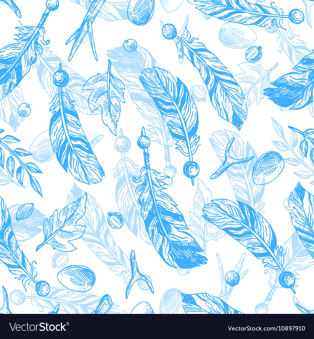 Seamless pattern feathers