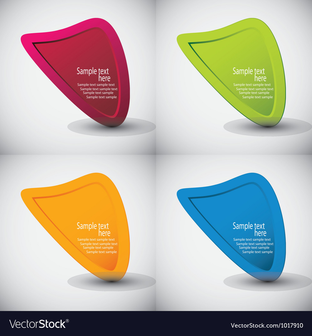 Shiny speech bubbles with sample text