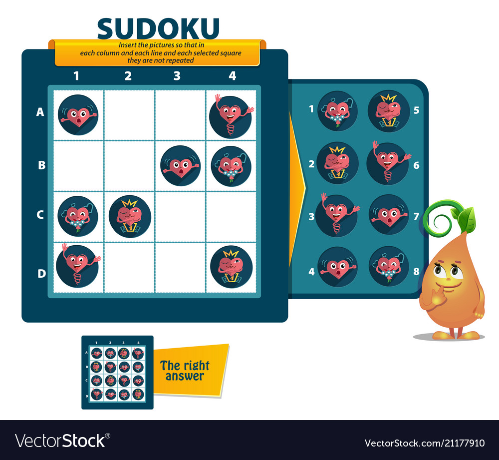 Sudoku game heart logic vector image Sudoku game heart logic