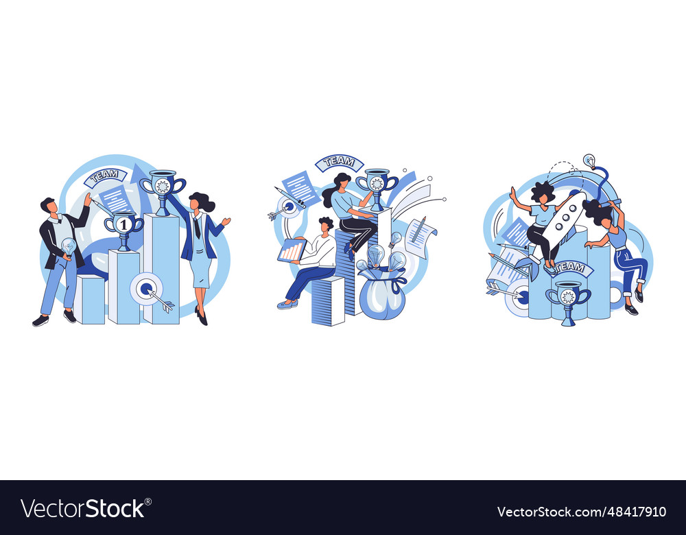 Team solving problems solutions to use Vector Image Team solving problems solutions to use