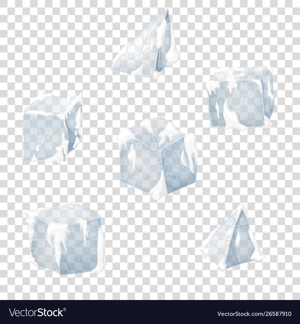 Transparency ice and snow blocks Vector Image Transparency ice and snow blocks