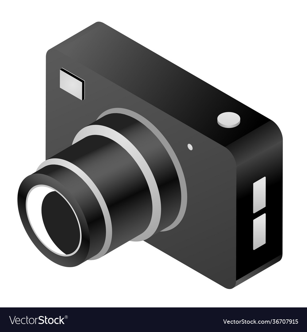3d digital camera element in grey and black color