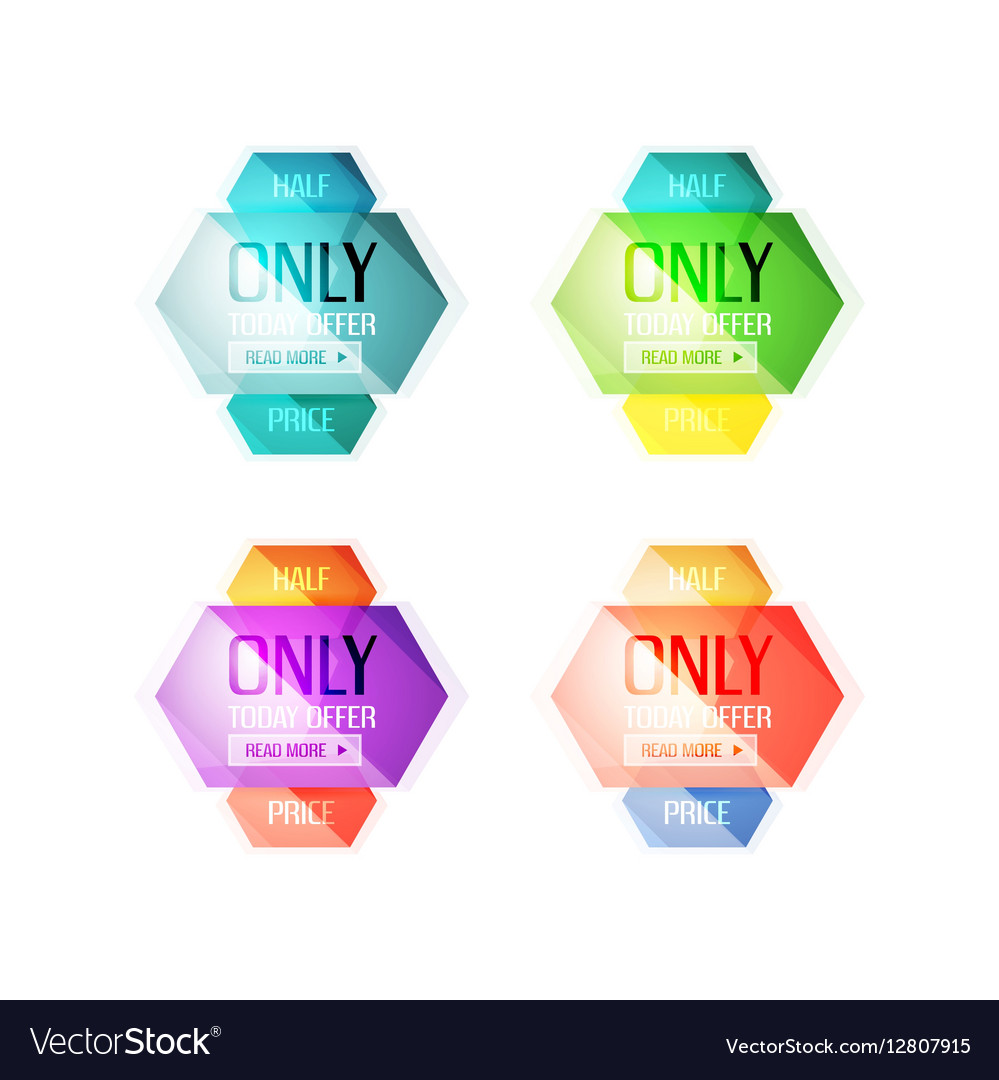 Abstract geometric sale labels Royalty Free Vector Image