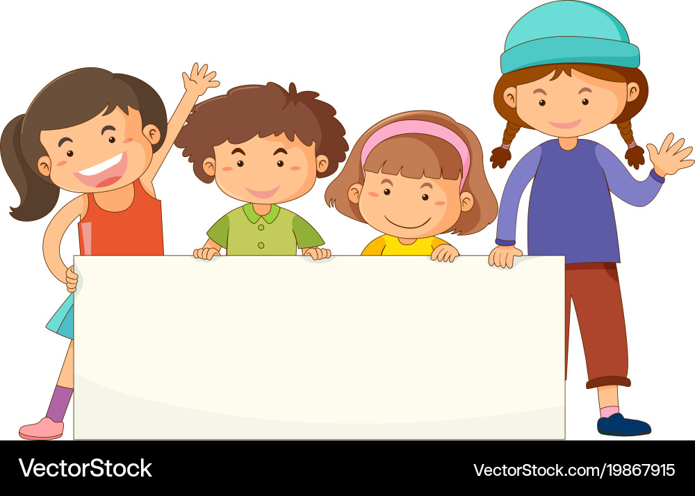 Banner template with cute children Royalty Free Vector Image