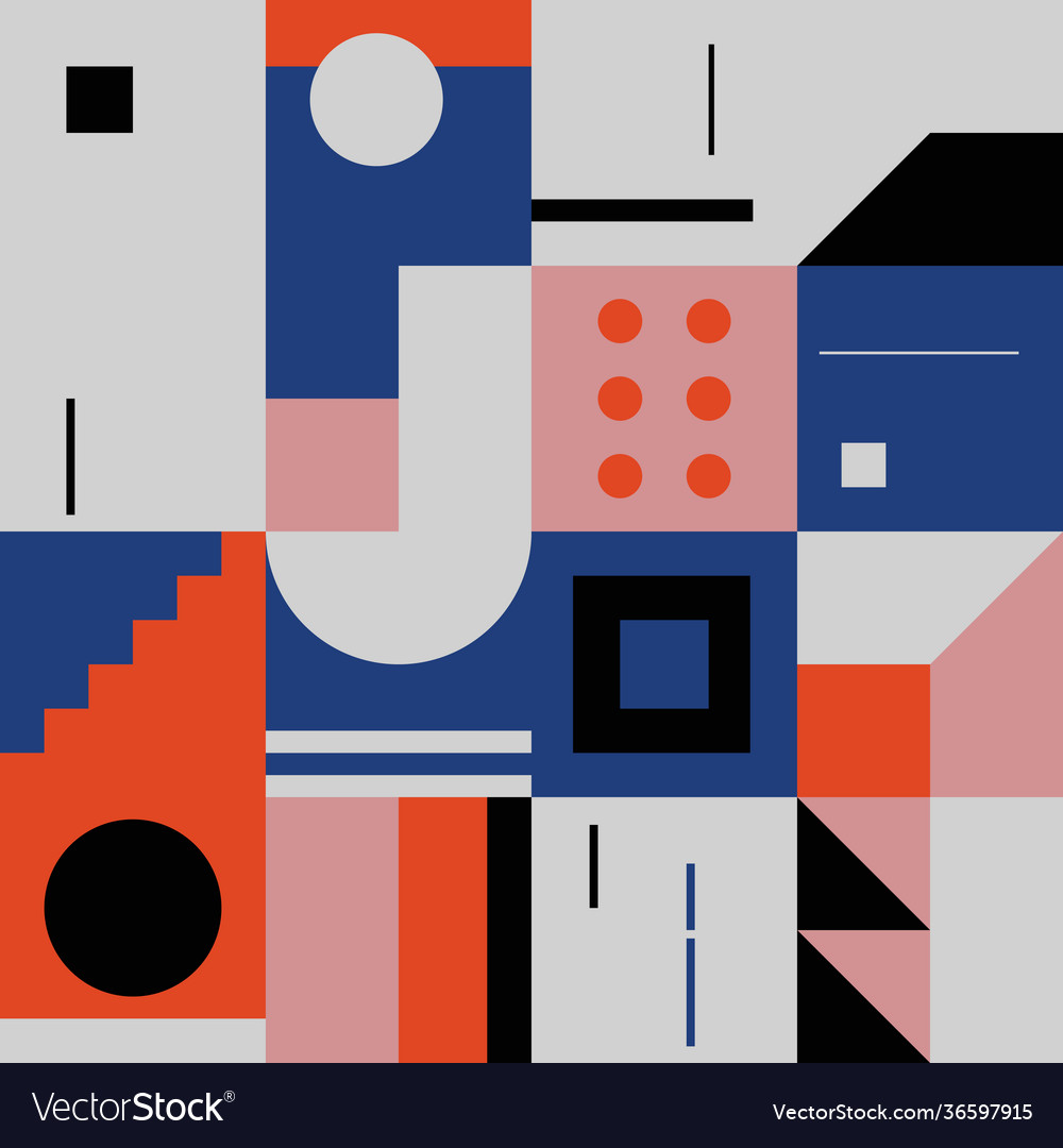 Bauhaus abstract composition design Royalty Free Vector