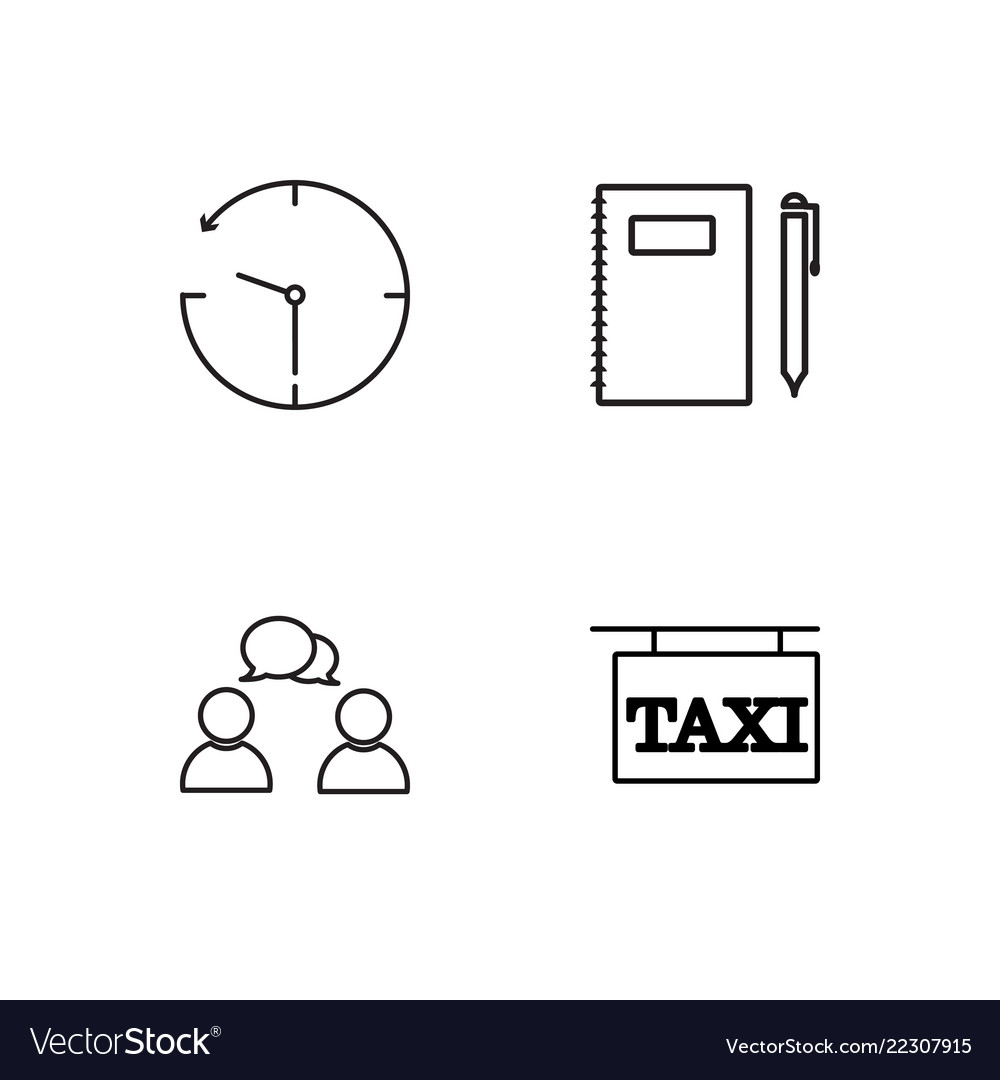 Business simple outlined icons set