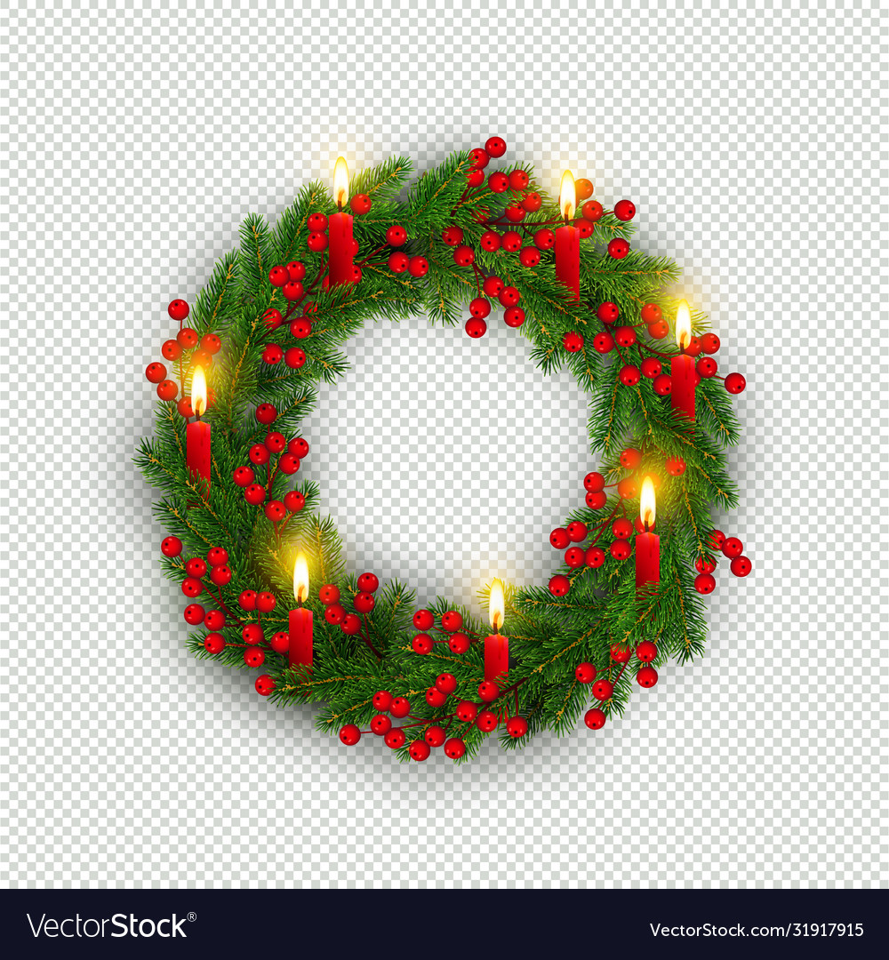 Christmas wreath realistic tree