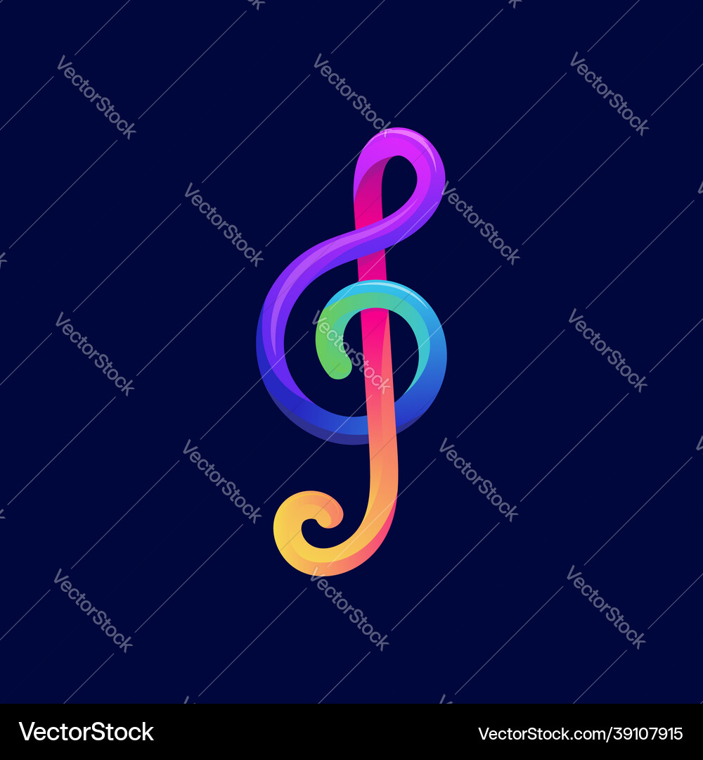 Colorful music note symbol logo design Royalty Free Vector