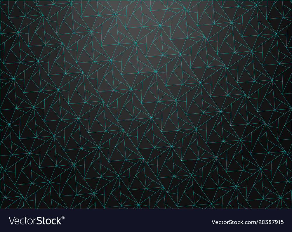 Dark background with emerald linear triangles vector image Dark background with emerald linear triangles