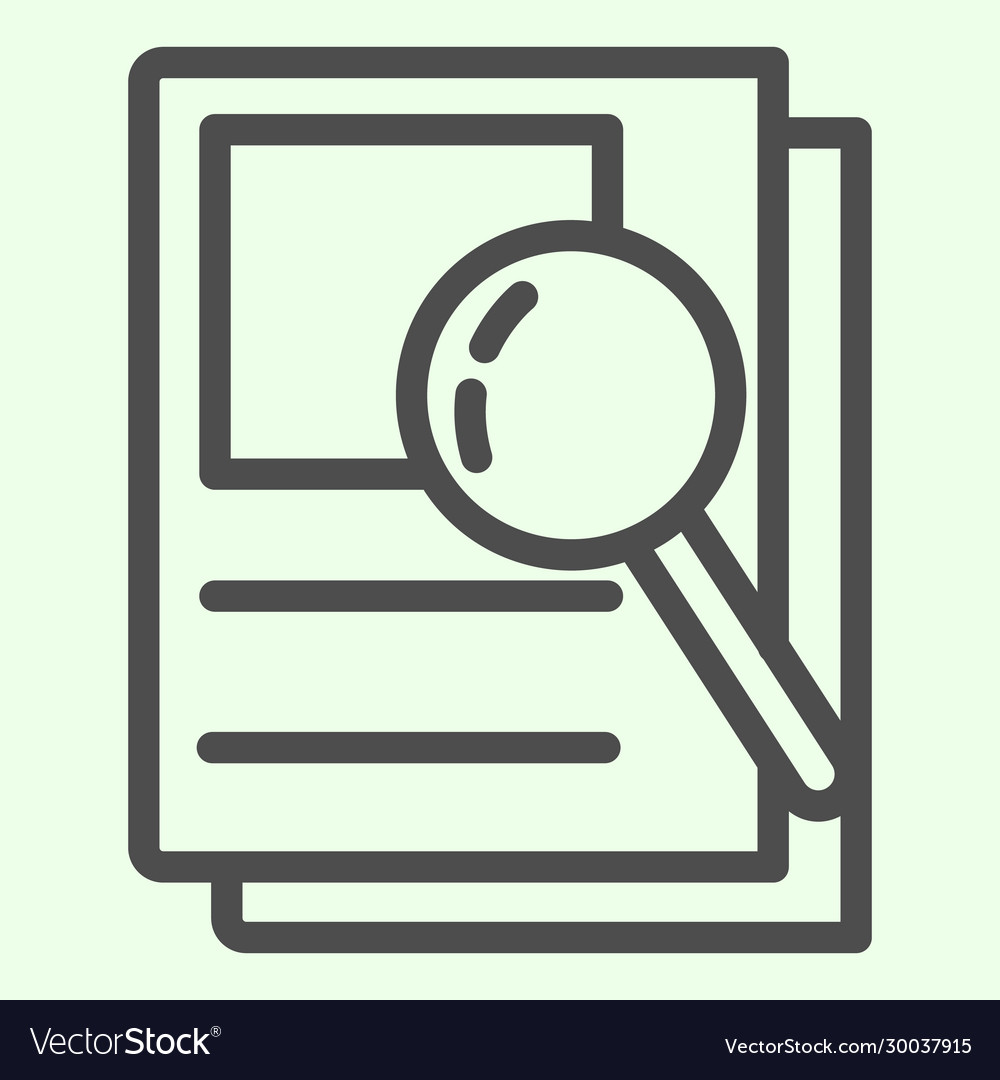 Document search line icon audit files and loupe vector image Document search line icon audit files and loupe