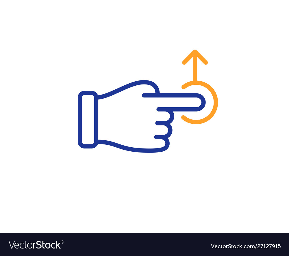 Drag drop gesture line icon slide arrow sign
