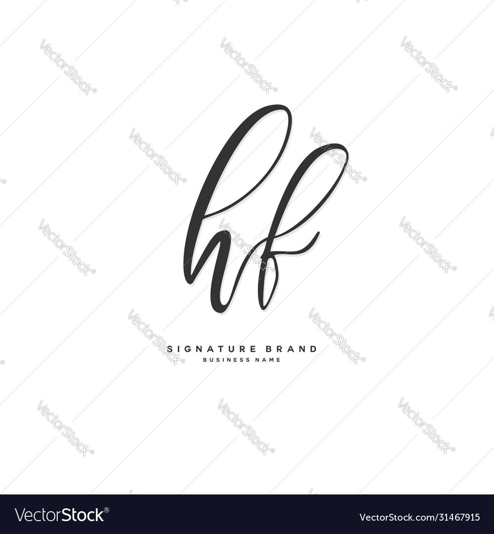 H f hf initial letter handwriting and signature