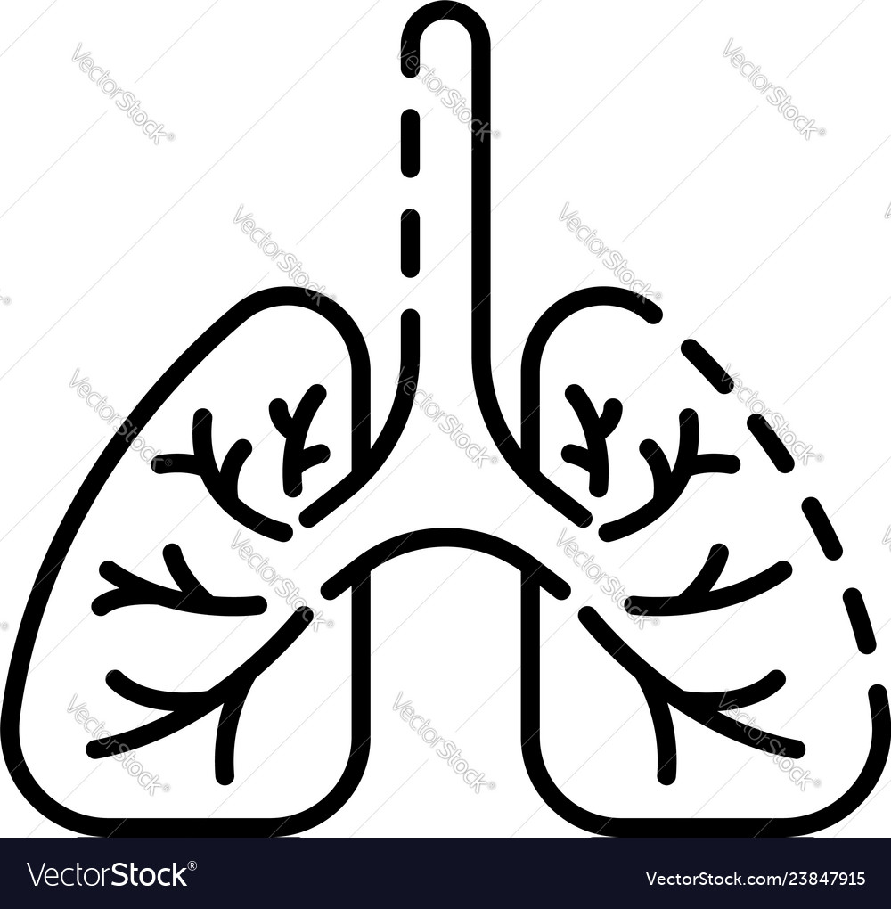 Healthy lungs icon outline style Royalty Free Vector Image