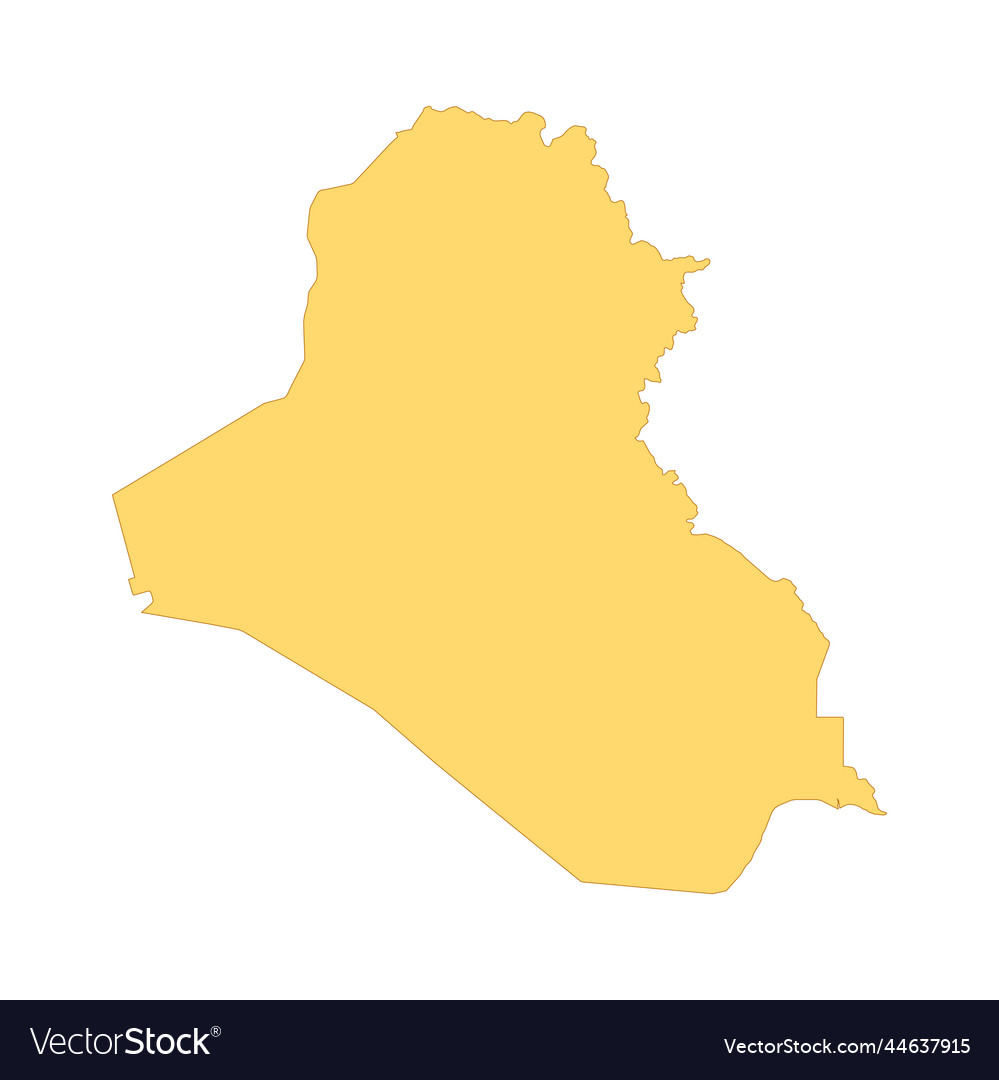 Iraq map color line element border of the country